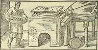 An illustration from De la pirotechnia : Libri X. doue ampiamente si tratta non solo di ogni sorte & diuersita di miniere, ma anchora quanto si ricerca intorno à la prattica di quelle cose di quel che si appartiene à l'arte de la fusione ouer gitto de metalli come d'ogni altra cosa simile à questa (1540)