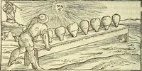 An illustration from De la pirotechnia : Libri X. doue ampiamente si tratta non solo di ogni sorte & diuersita di miniere, ma anchora quanto si ricerca intorno à la prattica di quelle cose di quel che si appartiene à l'arte de la fusione ouer gitto de metalli come d'ogni altra cosa simile à questa (1540)