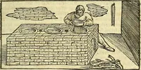 An illustration from De la pirotechnia : Libri X. doue ampiamente si tratta non solo di ogni sorte & diuersita di miniere, ma anchora quanto si ricerca intorno à la prattica di quelle cose di quel che si appartiene à l'arte de la fusione ouer gitto de metalli come d'ogni altra cosa simile à questa (1540)