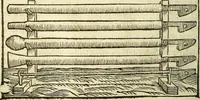 An illustration from De la pirotechnia : Libri X. doue ampiamente si tratta non solo di ogni sorte & diuersita di miniere, ma anchora quanto si ricerca intorno à la prattica di quelle cose di quel che si appartiene à l'arte de la fusione ouer gitto de metalli come d'ogni altra cosa simile à questa (1540)
