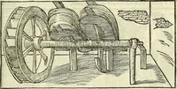 An illustration from De la pirotechnia : Libri X. doue ampiamente si tratta non solo di ogni sorte & diuersita di miniere, ma anchora quanto si ricerca intorno à la prattica di quelle cose di quel che si appartiene à l'arte de la fusione ouer gitto de metalli come d'ogni altra cosa simile à questa (1540)