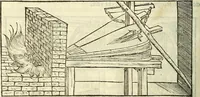 An illustration from De la pirotechnia : Libri X. doue ampiamente si tratta non solo di ogni sorte & diuersita di miniere, ma anchora quanto si ricerca intorno à la prattica di quelle cose di quel che si appartiene à l'arte de la fusione ouer gitto de metalli come d'ogni altra cosa simile à questa (1540)