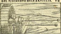 An illustration from De la pirotechnia : Libri X. doue ampiamente si tratta non solo di ogni sorte & diuersita di miniere, ma anchora quanto si ricerca intorno à la prattica di quelle cose di quel che si appartiene à l'arte de la fusione ouer gitto de metalli come d'ogni altra cosa simile à questa (1540)