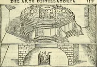 An illustration from De la pirotechnia : Libri X. doue ampiamente si tratta non solo di ogni sorte & diuersita di miniere, ma anchora quanto si ricerca intorno à la prattica di quelle cose di quel che si appartiene à l'arte de la fusione ouer gitto de metalli come d'ogni altra cosa simile à questa (1540)