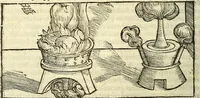 An illustration from De la pirotechnia : Libri X. doue ampiamente si tratta non solo di ogni sorte & diuersita di miniere, ma anchora quanto si ricerca intorno à la prattica di quelle cose di quel che si appartiene à l'arte de la fusione ouer gitto de metalli come d'ogni altra cosa simile à questa (1540)