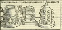 An illustration from De la pirotechnia : Libri X. doue ampiamente si tratta non solo di ogni sorte & diuersita di miniere, ma anchora quanto si ricerca intorno à la prattica di quelle cose di quel che si appartiene à l'arte de la fusione ouer gitto de metalli come d'ogni altra cosa simile à questa (1540)