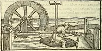 An illustration from De la pirotechnia : Libri X. doue ampiamente si tratta non solo di ogni sorte & diuersita di miniere, ma anchora quanto si ricerca intorno à la prattica di quelle cose di quel che si appartiene à l'arte de la fusione ouer gitto de metalli come d'ogni altra cosa simile à questa (1540)