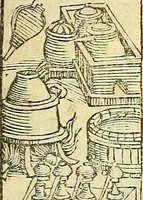 An illustration from De la pirotechnia : Libri X. doue ampiamente si tratta non solo di ogni sorte & diuersita di miniere, ma anchora quanto si ricerca intorno à la prattica di quelle cose di quel che si appartiene à l'arte de la fusione ouer gitto de metalli come d'ogni altra cosa simile à questa (1540)