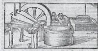 Picture 8 of 43 from De la pirotechnia libri X. : dove ampiamente si tratta non solo di ogni sorte & diuersita di miniere, ma anchora quanto si ricerca intorno à la prattica di quelle cose, di quel che si appartiene à l'arte de la fusione, ouer gitto de metalli, come d'ogni altra cosa simile à questa (1540), leaf 138