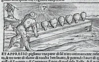 Picture 13 of 43 from De la pirotechnia libri X. : dove ampiamente si tratta non solo di ogni sorte & diuersita di miniere, ma anchora quanto si ricerca intorno à la prattica di quelle cose, di quel che si appartiene à l'arte de la fusione, ouer gitto de metalli, come d'ogni altra cosa simile à questa (1540), leaf 154