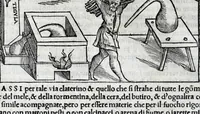 Picture 31 of 43 from De la pirotechnia libri X. : dove ampiamente si tratta non solo di ogni sorte & diuersita di miniere, ma anchora quanto si ricerca intorno à la prattica di quelle cose, di quel che si appartiene à l'arte de la fusione, ouer gitto de metalli, come d'ogni altra cosa simile à questa (1540), leaf 290