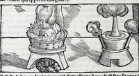 Picture 32 of 43 from De la pirotechnia libri X. : dove ampiamente si tratta non solo di ogni sorte & diuersita di miniere, ma anchora quanto si ricerca intorno à la prattica di quelle cose, di quel che si appartiene à l'arte de la fusione, ouer gitto de metalli, come d'ogni altra cosa simile à questa (1540), leaf 292