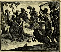 Picture 5 of 59 from De leermeester der zeden, vertoond in Horatius zinnebeelden, lierzangen, enz., Lof van 't landleven, en Bespiegeling op 't leven der menschen, verbeeld in de vier getyden des jaars. Met veele uitmuntende verzen vermeerderd (1781), leaf 14