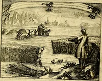 Picture 36 of 59 from De leermeester der zeden, vertoond in Horatius zinnebeelden, lierzangen, enz., Lof van 't landleven, en Bespiegeling op 't leven der menschen, verbeeld in de vier getyden des jaars. Met veele uitmuntende verzen vermeerderd (1781), leaf 196