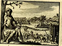 Picture 48 of 59 from De leermeester der zeden, vertoond in Horatius zinnebeelden, lierzangen, enz., Lof van 't landleven, en Bespiegeling op 't leven der menschen, verbeeld in de vier getyden des jaars. Met veele uitmuntende verzen vermeerderd (1781), leaf 308