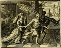 Picture 28 of 59 from De leermeester der zeden, vertoond in Horatius zinnebeelden, lierzangen, enz., Lof van 't landleven, en Bespiegeling op 't leven der menschen, verbeeld in de vier getyden des jaars. Met veele uitmuntende verzen vermeerderd (1781), leaf 60