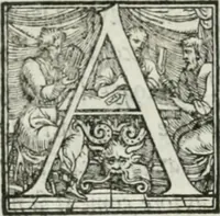 An illustration from De le lettere di m. Clavdio Tolomei lib. sette. Con vna breve dichiarazione in fine di tvtto l'ordin de l'ortografia di qvesta opera (1547)