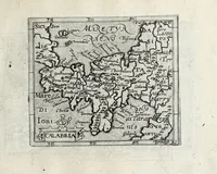 An illustration from Deliciae Italiae et index viatorius : indicans itinera ab vrbe Roma ad omnes in Italia, aliquas quoque extra Italiam civitates et oppida : quorum indicantur deliciae, sive quid in eorum singulis delicati, rari visuque digni sit : nempe templa ob structuram magnifica, delubra ob artem spectanda, palatia aedificiaque ob amplitudinem praeclara, picturae excellentium artificium, statuae eleganter sculptae, quicquid praeterea vbique in Italia, vel antiquitate rarum vel arte praeclarum est ... : huic libello visum fuit addere tabellas geographicas Italiae aliquarumque circa ipsam insularum ... (1603)