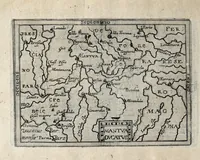 An illustration from Deliciae Italiae et index viatorius : indicans itinera ab vrbe Roma ad omnes in Italia, aliquas quoque extra Italiam civitates et oppida : quorum indicantur deliciae, sive quid in eorum singulis delicati, rari visuque digni sit : nempe templa ob structuram magnifica, delubra ob artem spectanda, palatia aedificiaque ob amplitudinem praeclara, picturae excellentium artificium, statuae eleganter sculptae, quicquid praeterea vbique in Italia, vel antiquitate rarum vel arte praeclarum est ... : huic libello visum fuit addere tabellas geographicas Italiae aliquarumque circa ipsam insularum ... (1603)