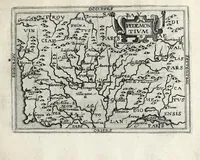 An illustration from Deliciae Italiae et index viatorius : indicans itinera ab vrbe Roma ad omnes in Italia, aliquas quoque extra Italiam civitates et oppida : quorum indicantur deliciae, sive quid in eorum singulis delicati, rari visuque digni sit : nempe templa ob structuram magnifica, delubra ob artem spectanda, palatia aedificiaque ob amplitudinem praeclara, picturae excellentium artificium, statuae eleganter sculptae, quicquid praeterea vbique in Italia, vel antiquitate rarum vel arte praeclarum est ... : huic libello visum fuit addere tabellas geographicas Italiae aliquarumque circa ipsam insularum ... (1603)