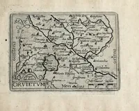 An illustration from Deliciae Italiae et index viatorius : indicans itinera ab vrbe Roma ad omnes in Italia, aliquas quoque extra Italiam civitates et oppida : quorum indicantur deliciae, sive quid in eorum singulis delicati, rari visuque digni sit : nempe templa ob structuram magnifica, delubra ob artem spectanda, palatia aedificiaque ob amplitudinem praeclara, picturae excellentium artificium, statuae eleganter sculptae, quicquid praeterea vbique in Italia, vel antiquitate rarum vel arte praeclarum est ... : huic libello visum fuit addere tabellas geographicas Italiae aliquarumque circa ipsam insularum ... (1603)