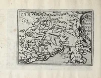 An illustration from Deliciae Italiae et index viatorius : indicans itinera ab vrbe Roma ad omnes in Italia, aliquas quoque extra Italiam civitates et oppida : quorum indicantur deliciae, sive quid in eorum singulis delicati, rari visuque digni sit : nempe templa ob structuram magnifica, delubra ob artem spectanda, palatia aedificiaque ob amplitudinem praeclara, picturae excellentium artificium, statuae eleganter sculptae, quicquid praeterea vbique in Italia, vel antiquitate rarum vel arte praeclarum est ... : huic libello visum fuit addere tabellas geographicas Italiae aliquarumque circa ipsam insularum ... (1603)