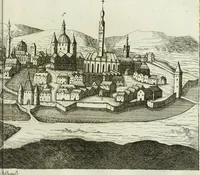 An illustration from Delineatio provinciarum Pannoniae et Imperii Turcici in Oriente : eine grundrichtige Beschreibung dess ganzen Aufgangs, sonderlich aber dess hochlöblichen Königreichs Ungarn, und der ganzen Türckey ... (1684)