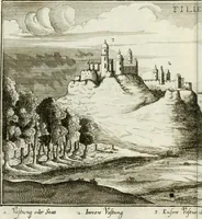 An illustration from Delineatio provinciarum Pannoniae et Imperii Turcici in Oriente : eine grundrichtige Beschreibung dess ganzen Aufgangs, sonderlich aber dess hochlöblichen Königreichs Ungarn, und der ganzen Türckey ... (1684)