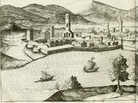 An illustration from Delineatio provinciarum Pannoniae et Imperii Turcici in Oriente : eine grundrichtige Beschreibung dess ganzen Aufgangs, sonderlich aber dess hochlöblichen Königreichs Ungarn, und der ganzen Türckey ... (1684)