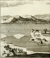 An illustration from Delineatio provinciarum Pannoniae et Imperii Turcici in Oriente : eine grundrichtige Beschreibung dess ganzen Aufgangs, sonderlich aber dess hochlöblichen Königreichs Ungarn, und der ganzen Türckey ... (1684)