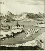 An illustration from Delineatio provinciarum Pannoniae et Imperii Turcici in Oriente : eine grundrichtige Beschreibung dess ganzen Aufgangs, sonderlich aber dess hochlöblichen Königreichs Ungarn, und der ganzen Türckey ... (1684)