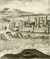 An illustration from Delineatio provinciarum Pannoniae et Imperii Turcici in Oriente : eine grundrichtige Beschreibung dess ganzen Aufgangs, sonderlich aber dess hochlöblichen Königreichs Ungarn, und der ganzen Türckey ... (1684)