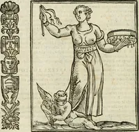An illustration from Della nouissima Iconologia di Cesare Ripa Perugino Caualier de SS. Mauritio & Lazzaro : parte prima [-terza] : nella quale si descriuono diuerse imagini di virtu, vitij, affetti, passioni humane, arti, discipline, humori, elementi, corpi celesti, prouincie d'Italia, fiumi tutte parte del mondo, & altre infinite materie : opera utile ad oratori, predicatori, poeti, pittori, scultori, disegnatori, & ad'ogni studioso : per inuentar concetti, emblemi, ed'imprese, per diuisare qual si voglia apparato nutiale, funerale, trionsale : per rappresentar poemi drammatici, e per figurare co' suoi proprij simboli ciò che può cadere in pensiero humano : ampliata in quest' ultima editione non solo dallostesso auttore di trecento e cinquantadue imagini con molti discorsi pieni di varia eruditione & con molti indici copiosi (1625)