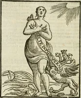 An illustration from Della nouissima Iconologia di Cesare Ripa Perugino Caualier de SS. Mauritio & Lazzaro : parte prima [-terza] : nella quale si descriuono diuerse imagini di virtu, vitij, affetti, passioni humane, arti, discipline, humori, elementi, corpi celesti, prouincie d'Italia, fiumi tutte parte del mondo, & altre infinite materie : opera utile ad oratori, predicatori, poeti, pittori, scultori, disegnatori, & ad'ogni studioso : per inuentar concetti, emblemi, ed'imprese, per diuisare qual si voglia apparato nutiale, funerale, trionsale : per rappresentar poemi drammatici, e per figurare co' suoi proprij simboli ciò che può cadere in pensiero humano : ampliata in quest' ultima editione non solo dallostesso auttore di trecento e cinquantadue imagini con molti discorsi pieni di varia eruditione & con molti indici copiosi (1625)