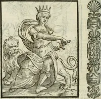 An illustration from Della nouissima Iconologia di Cesare Ripa Perugino Caualier de SS. Mauritio & Lazzaro : parte prima [-terza] : nella quale si descriuono diuerse imagini di virtu, vitij, affetti, passioni humane, arti, discipline, humori, elementi, corpi celesti, prouincie d'Italia, fiumi tutte parte del mondo, & altre infinite materie : opera utile ad oratori, predicatori, poeti, pittori, scultori, disegnatori, & ad'ogni studioso : per inuentar concetti, emblemi, ed'imprese, per diuisare qual si voglia apparato nutiale, funerale, trionsale : per rappresentar poemi drammatici, e per figurare co' suoi proprij simboli ciò che può cadere in pensiero humano : ampliata in quest' ultima editione non solo dallostesso auttore di trecento e cinquantadue imagini con molti discorsi pieni di varia eruditione & con molti indici copiosi (1625)