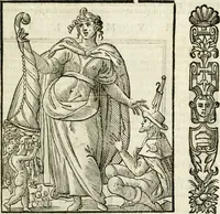 An illustration from Della nouissima Iconologia di Cesare Ripa Perugino Caualier de SS. Mauritio & Lazzaro : parte prima [-terza] : nella quale si descriuono diuerse imagini di virtu, vitij, affetti, passioni humane, arti, discipline, humori, elementi, corpi celesti, prouincie d'Italia, fiumi tutte parte del mondo, & altre infinite materie : opera utile ad oratori, predicatori, poeti, pittori, scultori, disegnatori, & ad'ogni studioso : per inuentar concetti, emblemi, ed'imprese, per diuisare qual si voglia apparato nutiale, funerale, trionsale : per rappresentar poemi drammatici, e per figurare co' suoi proprij simboli ciò che può cadere in pensiero humano : ampliata in quest' ultima editione non solo dallostesso auttore di trecento e cinquantadue imagini con molti discorsi pieni di varia eruditione & con molti indici copiosi (1625)