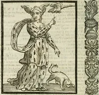 An illustration from Della nouissima Iconologia di Cesare Ripa Perugino Caualier de SS. Mauritio & Lazzaro : parte prima [-terza] : nella quale si descriuono diuerse imagini di virtu, vitij, affetti, passioni humane, arti, discipline, humori, elementi, corpi celesti, prouincie d'Italia, fiumi tutte parte del mondo, & altre infinite materie : opera utile ad oratori, predicatori, poeti, pittori, scultori, disegnatori, & ad'ogni studioso : per inuentar concetti, emblemi, ed'imprese, per diuisare qual si voglia apparato nutiale, funerale, trionsale : per rappresentar poemi drammatici, e per figurare co' suoi proprij simboli ciò che può cadere in pensiero humano : ampliata in quest' ultima editione non solo dallostesso auttore di trecento e cinquantadue imagini con molti discorsi pieni di varia eruditione & con molti indici copiosi (1625)