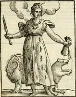 An illustration from Della nouissima Iconologia di Cesare Ripa Perugino Caualier de SS. Mauritio & Lazzaro : parte prima [-terza] : nella quale si descriuono diuerse imagini di virtu, vitij, affetti, passioni humane, arti, discipline, humori, elementi, corpi celesti, prouincie d'Italia, fiumi tutte parte del mondo, & altre infinite materie : opera utile ad oratori, predicatori, poeti, pittori, scultori, disegnatori, & ad'ogni studioso : per inuentar concetti, emblemi, ed'imprese, per diuisare qual si voglia apparato nutiale, funerale, trionsale : per rappresentar poemi drammatici, e per figurare co' suoi proprij simboli ciò che può cadere in pensiero humano : ampliata in quest' ultima editione non solo dallostesso auttore di trecento e cinquantadue imagini con molti discorsi pieni di varia eruditione & con molti indici copiosi (1625)