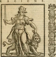 An illustration from Della nouissima Iconologia di Cesare Ripa Perugino Caualier de SS. Mauritio & Lazzaro : parte prima [-terza] : nella quale si descriuono diuerse imagini di virtu, vitij, affetti, passioni humane, arti, discipline, humori, elementi, corpi celesti, prouincie d'Italia, fiumi tutte parte del mondo, & altre infinite materie : opera utile ad oratori, predicatori, poeti, pittori, scultori, disegnatori, & ad'ogni studioso : per inuentar concetti, emblemi, ed'imprese, per diuisare qual si voglia apparato nutiale, funerale, trionsale : per rappresentar poemi drammatici, e per figurare co' suoi proprij simboli ciò che può cadere in pensiero humano : ampliata in quest' ultima editione non solo dallostesso auttore di trecento e cinquantadue imagini con molti discorsi pieni di varia eruditione & con molti indici copiosi (1625)