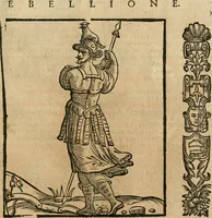 An illustration from Della nouissima Iconologia di Cesare Ripa Perugino Caualier de SS. Mauritio & Lazzaro : parte prima [-terza] : nella quale si descriuono diuerse imagini di virtu, vitij, affetti, passioni humane, arti, discipline, humori, elementi, corpi celesti, prouincie d'Italia, fiumi tutte parte del mondo, & altre infinite materie : opera utile ad oratori, predicatori, poeti, pittori, scultori, disegnatori, & ad'ogni studioso : per inuentar concetti, emblemi, ed'imprese, per diuisare qual si voglia apparato nutiale, funerale, trionsale : per rappresentar poemi drammatici, e per figurare co' suoi proprij simboli ciò che può cadere in pensiero humano : ampliata in quest' ultima editione non solo dallostesso auttore di trecento e cinquantadue imagini con molti discorsi pieni di varia eruditione & con molti indici copiosi (1625)