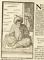 An illustration from Della officina istorica / Nella quale si spiegano essempi notabilissimi, antichi, & moderni, à virtù, & à diffetto pertinenti. Dà quali può ageuolmente il professore di lettere, e d'armi, lo studioso d'istoria, di poesia, di costumi, e di cose varie, il curioso ancora può trarre vtilità per corregere non pur i mancamenti altrui, ma i proprij, e d'incaminarsi nella strada delle virtù. Con vna aggiunta non più stampata di accidenti seguiti, & per hauere alcuni finto temerariamente la persona altrui, e d'altri casi successi in diuersi tempi (1622)
