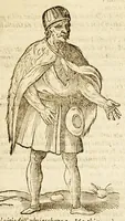 An illustration from Della officina istorica / Nella quale si spiegano essempi notabilissimi, antichi, & moderni, à virtù, & à diffetto pertinenti. Dà quali può ageuolmente il professore di lettere, e d'armi, lo studioso d'istoria, di poesia, di costumi, e di cose varie, il curioso ancora può trarre vtilità per corregere non pur i mancamenti altrui, ma i proprij, e d'incaminarsi nella strada delle virtù. Con vna aggiunta non più stampata di accidenti seguiti, & per hauere alcuni finto temerariamente la persona altrui, e d'altri casi successi in diuersi tempi (1622)