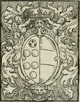 An illustration from Descrizione dell'apparato della comedia et intermedii d'essa : recitata in Firenze il giorno di S. Stefano l'anno 1565 nella gran sala del palazzo di Sua Ecc. illust. nelle reali nozze dell'illustriss. & eccell. s. il s. don Francesco Medici, principe di Fiorenza & di Siena, & della regina Giouanna d'Austria, sua consorte (1566)