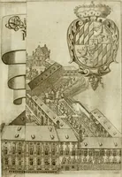 An illustration from I trionfi dell'architettvra nella sontuosa residenza di Monaco : descritti e rappresentati all'Altza. serenissima di Ferdinando Maria, duca dell'una e l'altra Baviera, conte Palatino del Reno ... (1667)