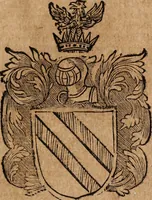 An illustration from Dell'armi, overo insegne dei nobili, ove sono i discorsi d'alcune famiglie, così spente, come vive del regno di Napoli : 4. et ultima impressione nella quale si suppliscono quelle famiglie che poste nella prima, erano dall'istesso autore state levate nella seconda (1701)