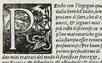 An illustration from Dell'arte militare libri cinque : ne' quali si tratta il modo di fortificare, offendere, et diffendere vna fortezza: et l'ordine come si debano fare gli alloggiamenti campali, & formare le battaglie, et nell'vltimo l'essamine de bombardieri, & di far fuochi arteficiati (1608)