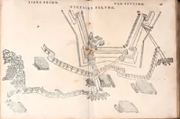 Picture 11 of 28 from Dell'arte militare libri cinqve : ne' qvali si tratta il modo di fortificare, offeendere [sic], et diffendere vna fortezza : et l'ordine come si debbano fare gli alloggiamenti campali & formare le battaglie : et nell'vltimo l'essamine de' bombardieri, & di far fuochi arteficiati (1584), leaf 139