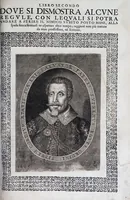 Picture 36 of 55 from Della vera pratica & scienza d'armi libri due : nel primo de quali si tratta li fondamenti della spada sola, le raggioni di spada e pugnale, & di spada e cappa : nel secondo, si dà regole per ferire il nemico subito posto mano alla spada, altre di cosi subita rissolutione con spada e pugnale, & altre ancora per ferire senza fermarsi con spada e pugnale : il tutto in questa seconda editione non solo descritto ma rappresentato alla vista da cento e nouantacinque figure di rame diligentissimamente intagliate (1624), leaf 165
