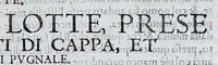 Picture 53 of 55 from Della vera pratica & scienza d'armi libri due : nel primo de quali si tratta li fondamenti della spada sola, le raggioni di spada e pugnale, & di spada e cappa : nel secondo, si dà regole per ferire il nemico subito posto mano alla spada, altre di cosi subita rissolutione con spada e pugnale, & altre ancora per ferire senza fermarsi con spada e pugnale : il tutto in questa seconda editione non solo descritto ma rappresentato alla vista da cento e nouantacinque figure di rame diligentissimamente intagliate (1624), leaf 257