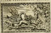 An illustration from Delle allvsioni, imprese, et emblemi del Sig. Principio Fabricii da Teramo sopra la vita, opere, et attioni di Gregorio XIII pontefice massimo, libri VI : nei quali sotto l'allegoria del drago, arme del detto pontefice, si descriue anco la uera forma d'un principe Christiano .. (1588)